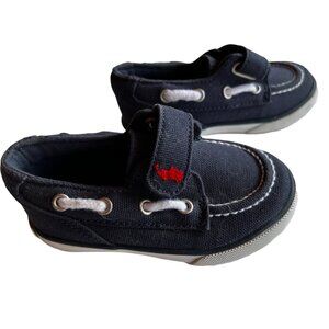 Polo Ralph Lauren Size 5 Toddler Deck Shoes Navy Blue Boat White Rope